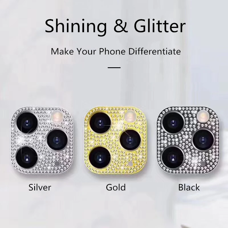 Стразы, Алмазный чехол для камеры для iPhone X Xs Max XR, сменный на 11 Pro, защитная крышка для объектива, поддельные камуфляжные задние линзы