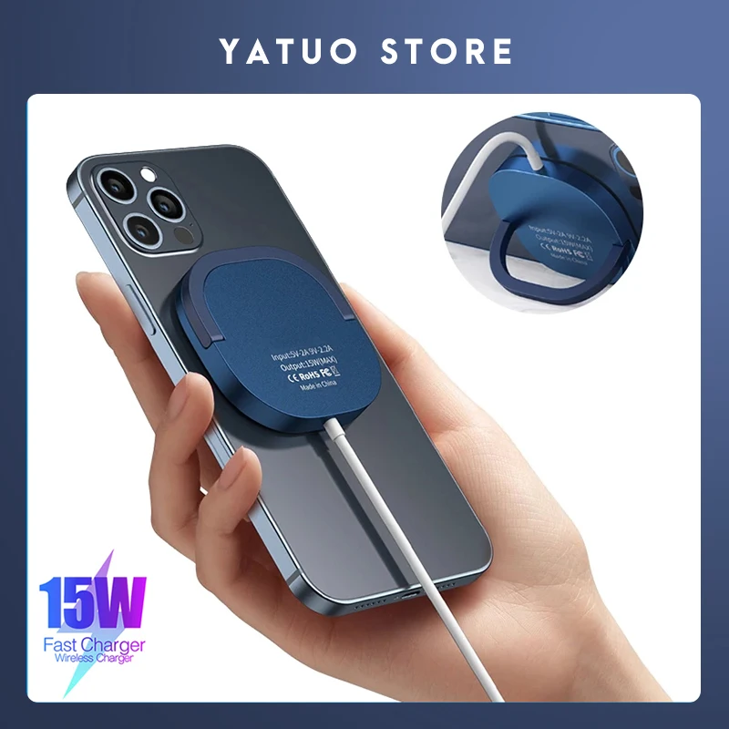 15W Magnetic  Wireless Charger For iPhone X 12 Pro Max Mini QI Fast Charge For Samsung USB C PD Adapter Original Magnet Charger