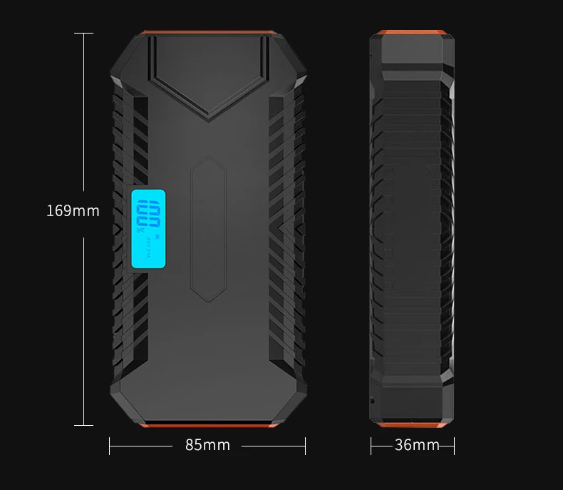 12000 мАч банк мощности транспортного средства двойной USB выход портативное зарядное устройство цифровой дисплей аксессуары для телефона приносить светодиодный