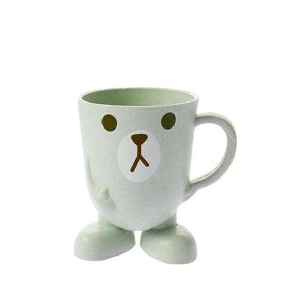 Light Green XZJJA, милая мультяшная чашка для зубных щеток, Экологичная пшеничная соломенная чашка для ванной комнаты, Детская парная кружка для зубных щеток, набор аксессуаров для ванной комнаты - Цвет: Light Green