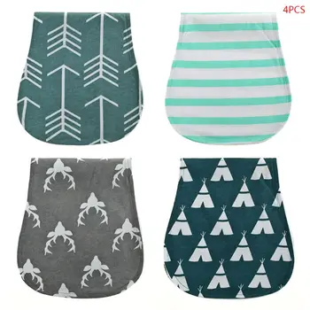 

4Pcs/Pack Baby Burp Cloths Curved Absorbent Feeding Towel Anti-spit Milk Supply Feeding Towel
