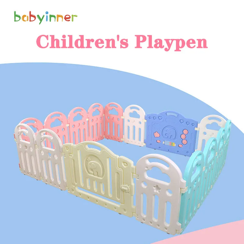 Babyinner Children's Playpen Baby Play Game Fence Infant Balls Pool Playground Home Safe Guardrail Bar Plastic 8-20 Pieces/set | Мать и