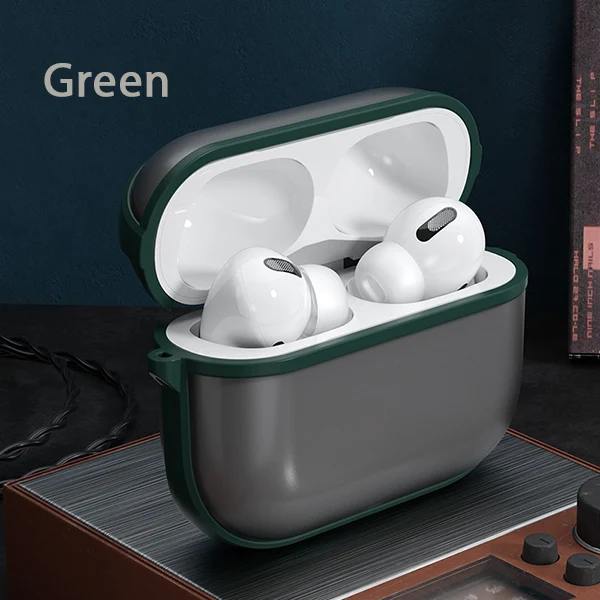 Benks гладкий Чехол для наушников для Airpods Pro PC жесткая матовая Защитная крышка+ мягкая рамка для Airpod Pro 3 Чехол - Цвет: Transparent Green