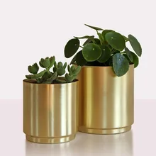 Nordic Brass Metal Planter Gilt Vase Gold Vases Home Decoration Accessories Modern Wedding Flower Vase Dropshipping