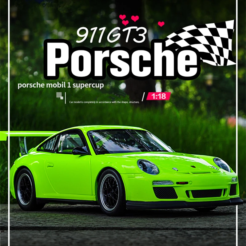 Welly 1:18 Porsche 911 Carrera S GT3 брелок для автомобильных ключей имитационная модель
