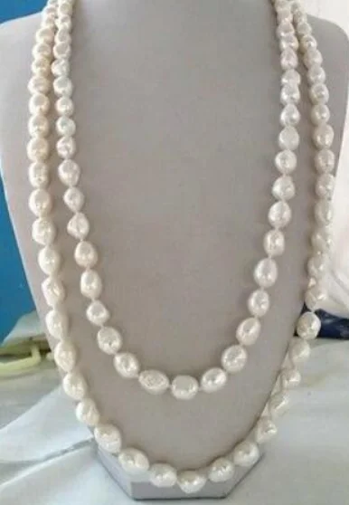 

8-9MM White Baroque Freshwater Pearl Necklace 50"