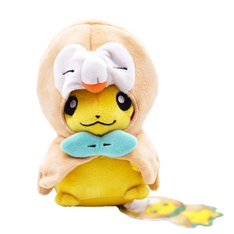 20 см 3 вида стилей Jirachi Rowlet Victini Пикачу Косплей пальто плюшевые игрушки куклы милые мягкие подарок для детей