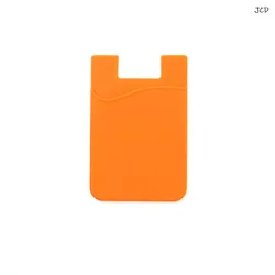 Double Pocket Silicone Phone & Card Holder Sticker - Set of 2 (Orange)