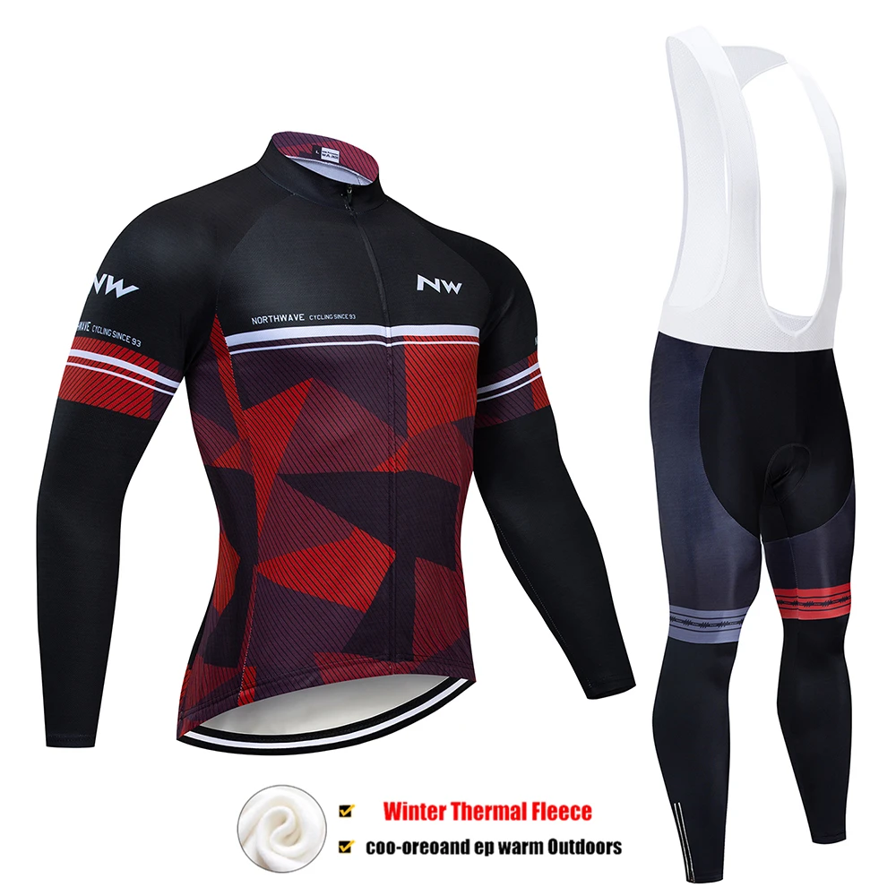 Pic Color Pro Team NW велосипедная майка 9D комплект с нагрудником MTB Униформа велосипедная одежда мужская зимняя теплая флисовая велосипедная Одежда для велоспорта - Цвет: Pic Color