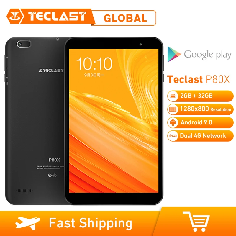  Teclast P80X 8inch 4G Tablet Android 9.0 SC9863A IMG GX6250 Octa Core 1.6GHz 2GB RAM 32GB ROM Dual 