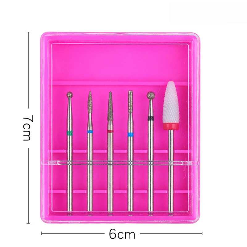 Профессиональные керамические алмазные фрезы для ногтей для электрического маникюрного станка, смешанный набор для педикюра, инструменты для дизайна ногтей, аксессуары
