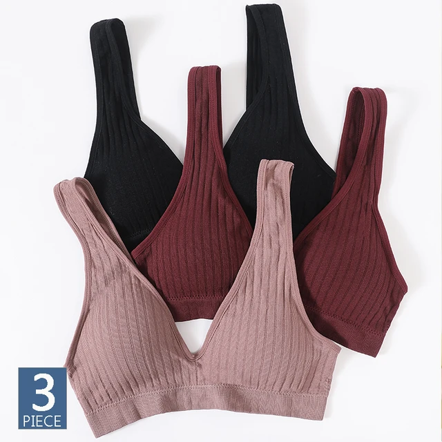 3pcs/lot Seamless Bras For Women Deep V Tanks Bralette Sexy