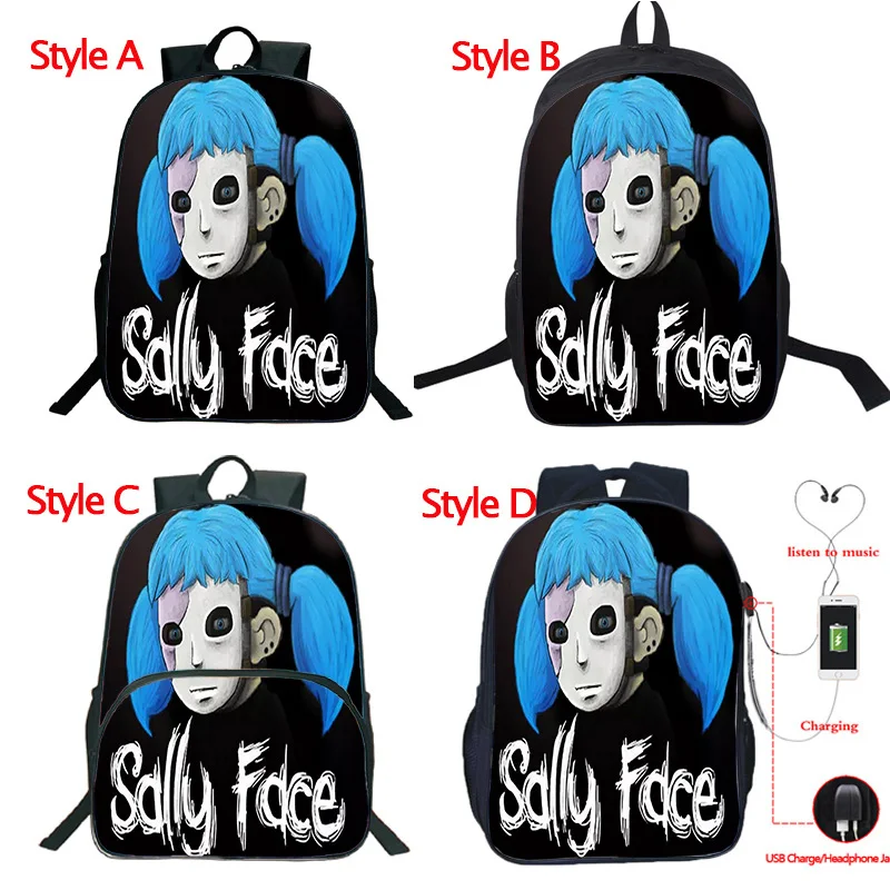 10 Красивый рюкзак Sally Face, рюкзак с USB зарядкой, большой емкости, рюкзак для школы, рюкзак для путешествий, рюкзак на плечо - Цвет: 10