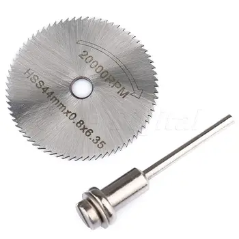 

44mm HSS Cutting Disc Circular Saw Blade Cutter Cutting Cut Off Wheel Disc +3.175mm Mandrel for ABS Wood Plastic Cutter