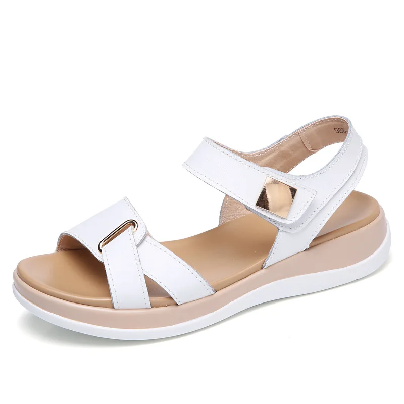 

Small Language Deer WOMEN'S Shoes Cz-77351 Summer New Style Buckle Flat Heel WOMEN'S Sandals Fashion Anti-slip Breathable Colleg