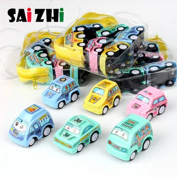

Saizhi 6pcs Pull Back Car Toys Mobile Machinery Shop Construction Vehicle Fire Truck Taxi Model Kid Mini Cars Boy Toys Gifts