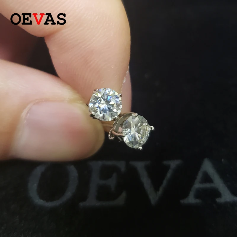 OEVAS реальные 0 5 карат муассанит серьги со шпилькой для женщин Одежда высшего