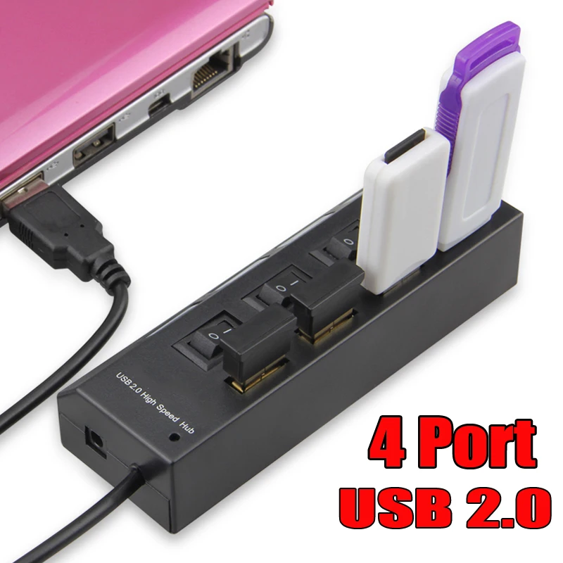 1*4 вспомогательное устройство для USB 2,0 адаптер разветвитель разъем высокая скорость 5 V/2000mA аксессуары