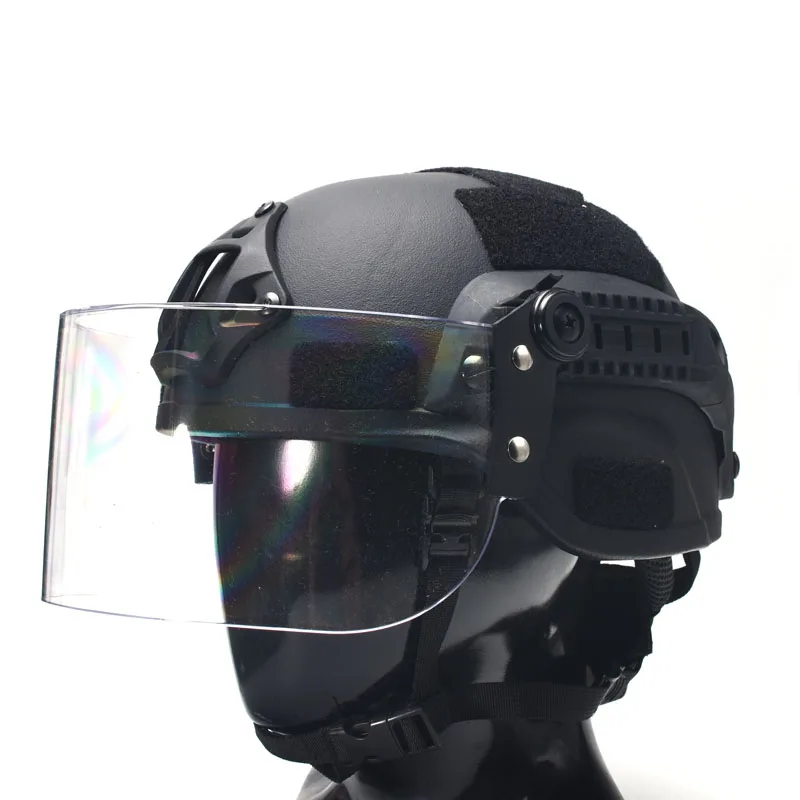 

Tactical Fast MICH AF Helmet Vintage Durable Windscreen Anti Riot Lens Guide Rail Connected Mask CS Face Protective Lens