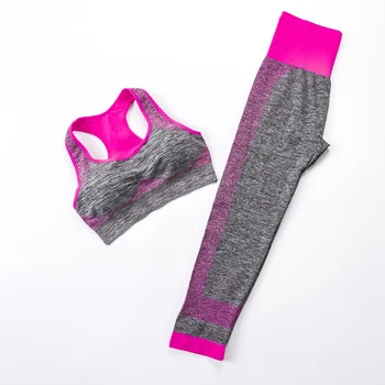 

Seamless Yoga Set Women Ombre Sports Bra and Leggings Gym Set Clothes Workout Fitness Sportswear Running Crop Top Sports Suit