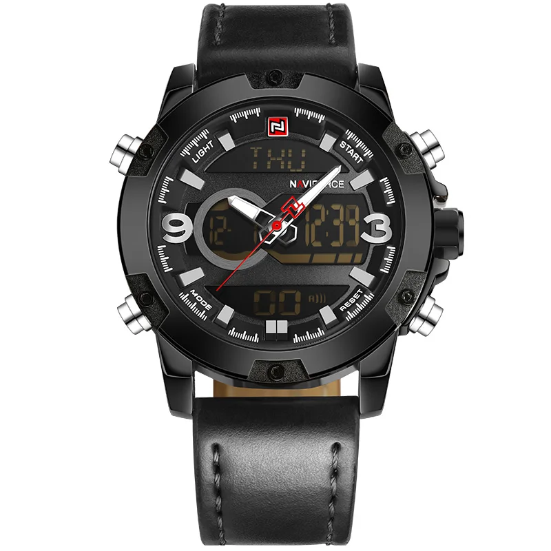 BBB NAVIFORCE для мужчин s спортивные часы для мужчин Топ люксовый бренд кварцевые цифровые часы Мужские Водонепроницаемые кожаные армейские наручные часы Relogio Masculino - Цвет: BBB