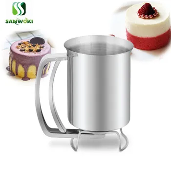 

900ml stainleess steel Batter Dispenser Cup with Scale Dough DIY Cupcake Scale Cream Funnel Valve Cooking Cup for Cake