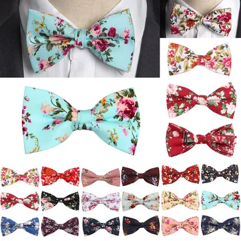 

Mens bow tie cotton printing fashion neck ties Rose floral wedding Parties bowtie noeud papillon homme mariage shirt Accessories