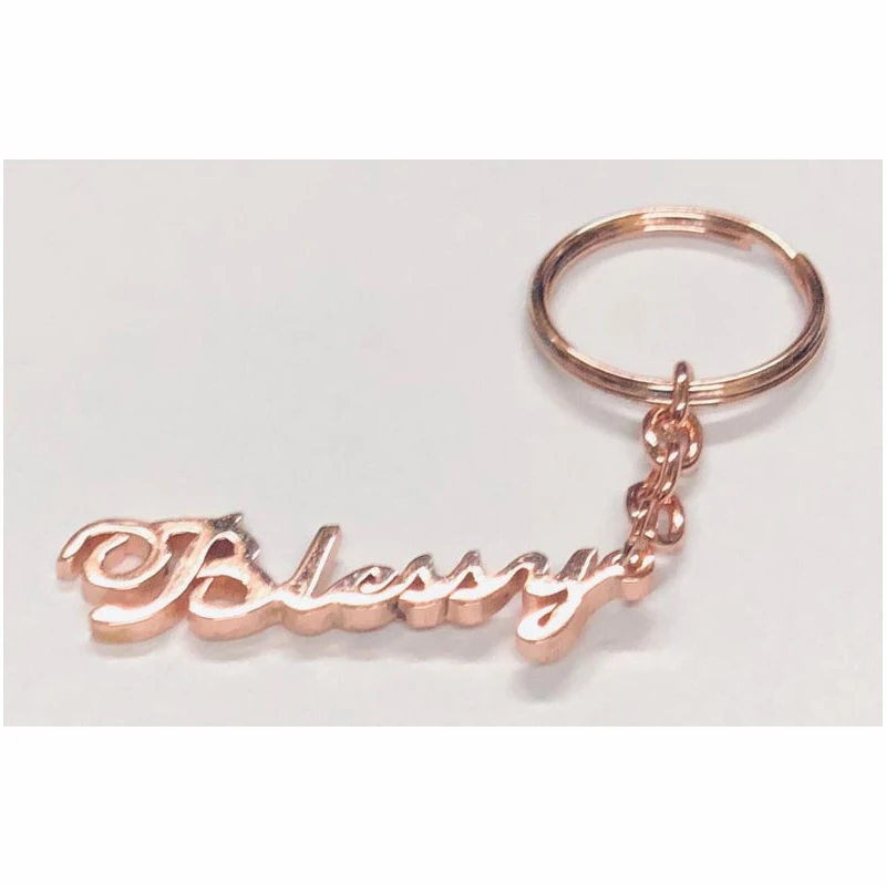 

Customized Name Key Chain Silver Gold Chain Stainless Steel Custom Ignature Keychain Custom Name Key Ring Mother's Gift BFF
