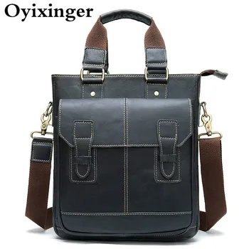 

OYIXINGER Genuine Leather Business Top-handle Handbag Tote For 9.7 Ipad Briefcase Men Crossbody Shoulder Bag Men's Bags Handbags