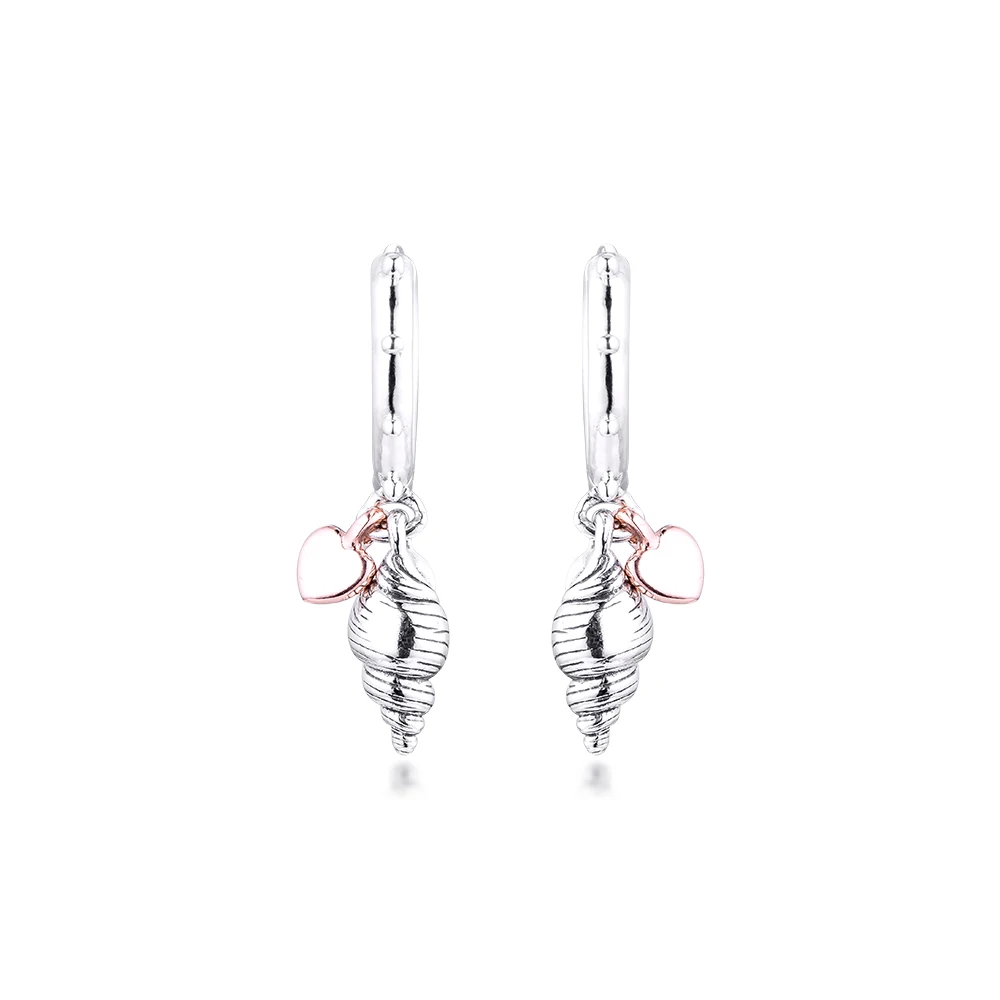 100-925-Sterling-Silver-Jewelry-Heart-Conch-Shell-Hoop-Earring-Free-Shipping (1)