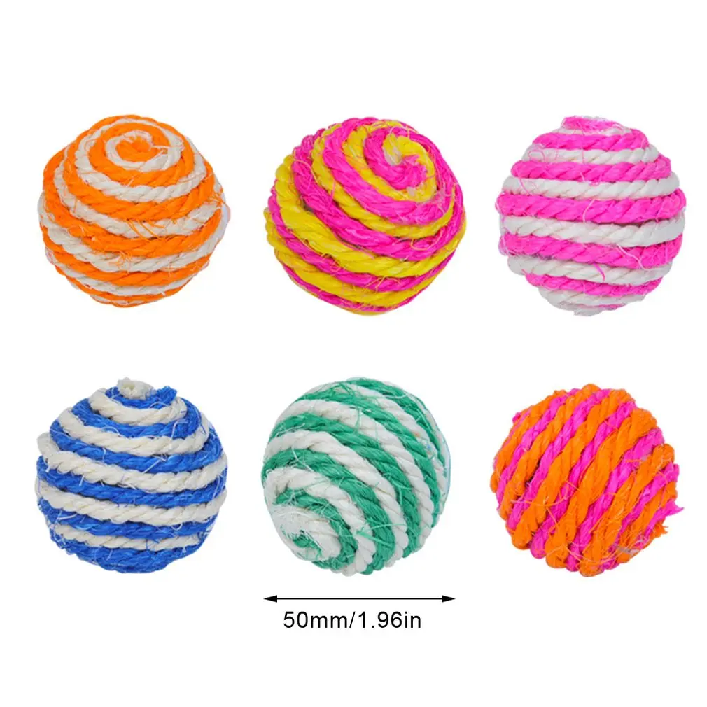 Random Color Cat Play Chew Toy Straw Cat Pet Rope Weave Ball Teaser Ball Cats Products For Pets Hot Sale