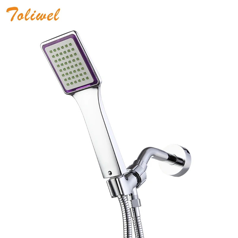 

Air-Turbo Square Handheld Shower Head with Hose Extra Long Stainless Steel Hose Hand Showerhead High Pressure Hand Held Shower
