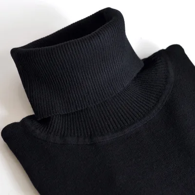 GareMay, осенне-зимний свитер, Женский вязаный пуловер, свитер с длинным рукавом, водолазка, тонкий джемпер, мягкий теплый пуловер для женщин - Цвет: Black