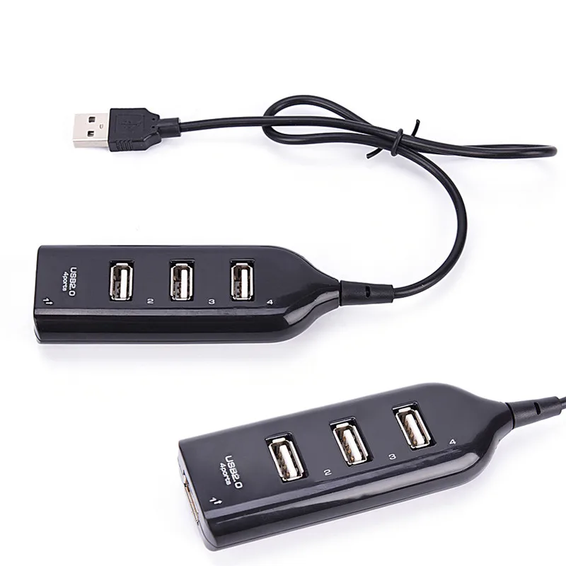 

USB 2.0 High Speed 4 Ports Splitter Usb Hub Adapter For PC Laptop Computer Black And Can Only Be Used Individually