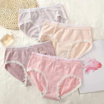 

1pcs Sexy Lace Panties Women Underwear Cotton Briefs Female Underpants Solid Seamless Pantys Hollow Mesh Waist Panties Lingerie
