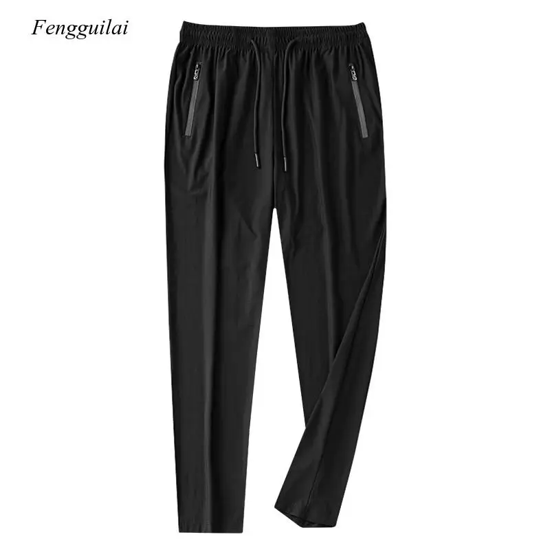 

2020 Summer Men Pants Ice Cool Casual Breathable Lightweight Quick Dry Trousers Men's Long Pants Male Black Pants Pencil Pants