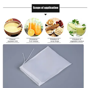 

5pcs Reusable Fine Mesh Nylon Nut Milk Cheese Cloth Bag Cold Brew Coffee Filter Kitchen YU-Home