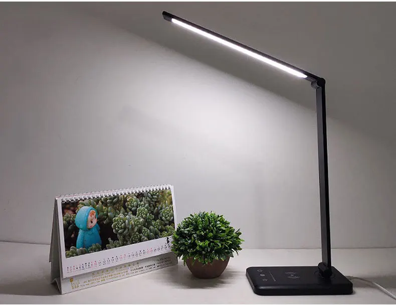 LED Reading Light Stepless Dimmable Foldable Rotatable Table Lamp Touch Switch USB Charging Timing Desk Lamp настольная лампа