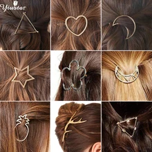 Yiustar модные шпильки геометрической формы для женщин аксессуары для волос полые Луна Звезда, заколка Винтажные Украшения милые подарки на день матери