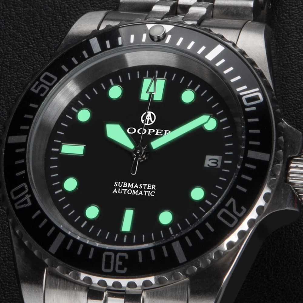 43mm Miyota 8215 Factory Direct Cooper Submaster MWC Men\'s Mechanical Vintage Retro Water Ghost Luxury Watch Luminous  Diving