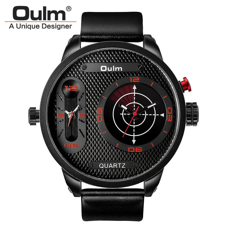 Oulm Unique Large Dial Men's Watches Top Brand Luxury Men's Sports Watch Waterproof Casual Quartz Watch Relogio Masculino