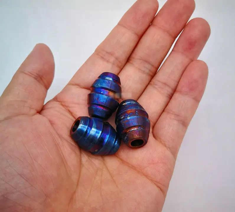 1pc Large Blue TC4 Титан полированные Паракорд шарик Ножи инструментов для использования на открытом воздухе парашютный шнур шнурки бусины мужские талисманы кулон аксессуары 1 шт - Цвет: 1pc Large Blue