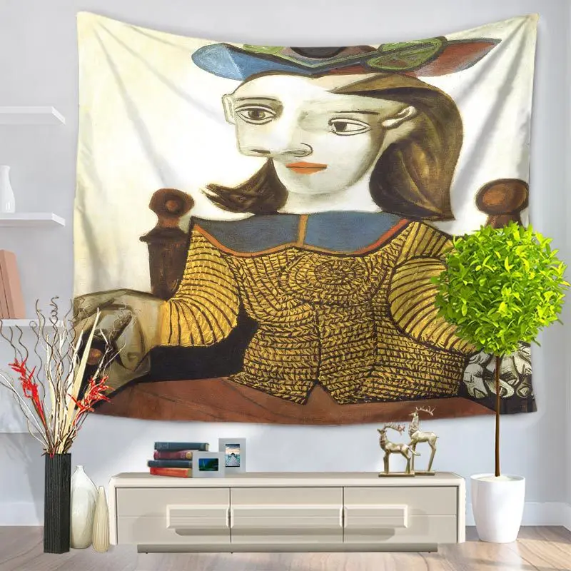 Настенный гобелен с рисунком подсолнуха абстрактная живопись домашнее