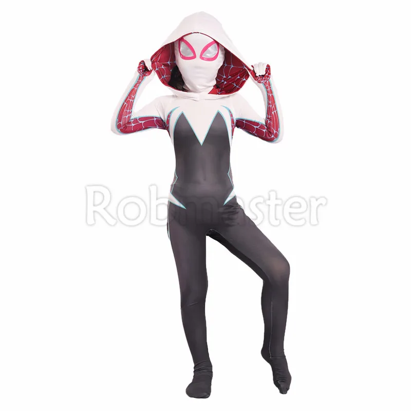 Clothes-A Костюм паук Гвен Стэйси костюм лайкра Zentai Venom Symbiote Carnage костюм симбиота на Хэллоуин костюм паука для детей Fancy костюмы - Цвет: Clothes-A