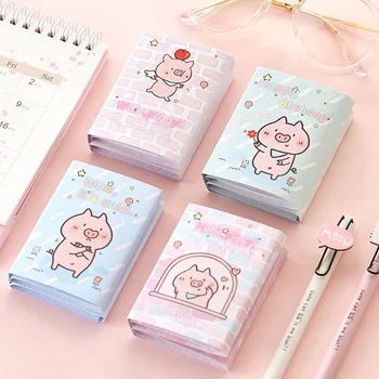 

Six Fold Memo Pad Cartoon Cute Pig Sticky Notes Note Pads Korean Student Stationery Multi-function Memo Pad Random Color