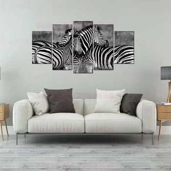 

Black and White Zebra Family African Grassland Animals Pictures Canvas Printed Modern Home Decor Bedroom Artwork Dropshipping