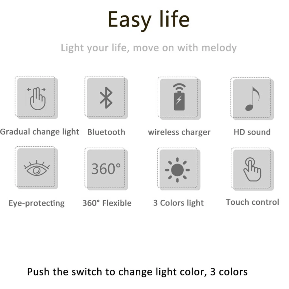 3 в 1 Bluetooth динамик музыка Led беспроводной зарядной стол лампа гусиная шея Регулируемая USB питание сенсорное управление портативный диммер
