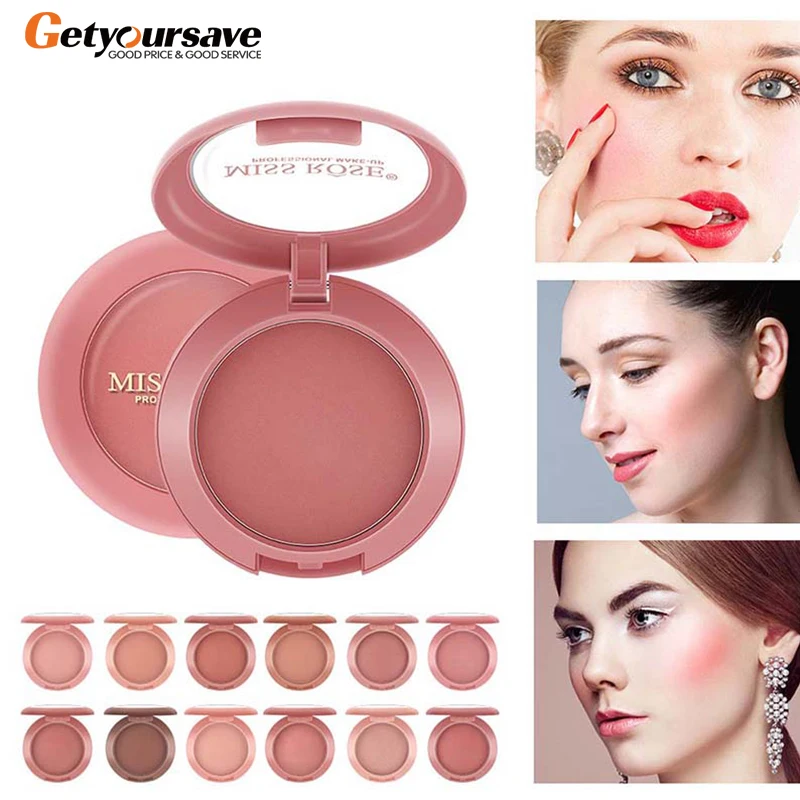 Miss Rose 12 цветов Румяна Матовые макияж румяна Контур Палитра Водонепроницаемый