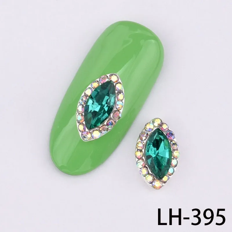 LH-395 10 шт. хрустальный стеклянный драгоценный камень горный хрусталь маникюрный орнамент конский Глаз падение сплава ювелирных изделий DIY блестящие аксессуары для ногтей LH391-402 - Цвет: LH-395