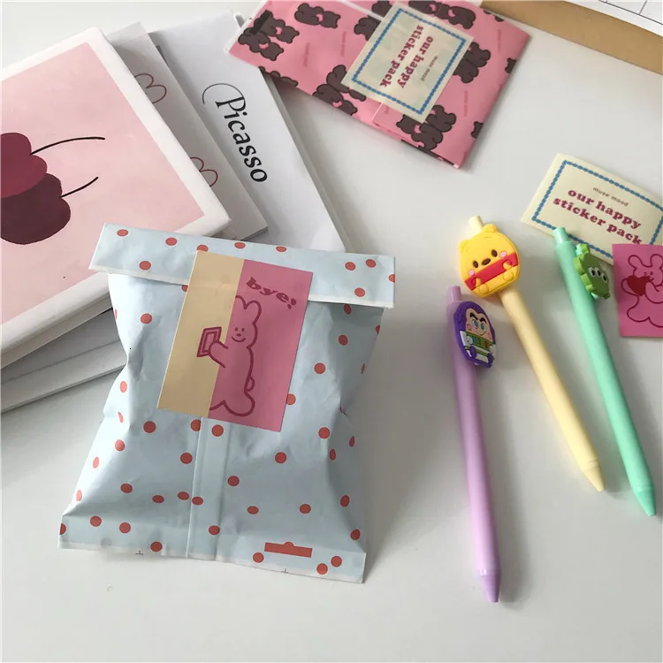 SIXONE 11 листов Ins мультфильм Медведь маленький кролик милый декоративный стикер водонепроницаемый Kawaii блокнот Уплотнительная наклейка канцелярские товары